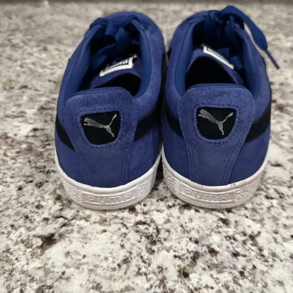 PUMA Suede Classic 363242-01 Blue/Black Suede Low Top Lace-Up Sneaker Mens Sz 11